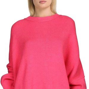 Free People Women's Easy Street Tunic Sweater, Bright Pink, XL - Gently Worn